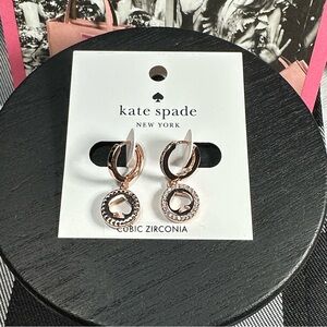 KATE SPADE EARRINGS ROSE GOLD “SPOT THE SPADE” NEW!